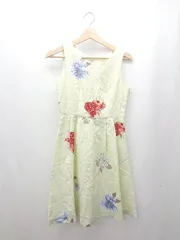 ◇ ◎●未使用● ⊂ BE RADIANCE ビーラディエンス 総柄 ミニ丈 ワンピース サイズF ライトグリーン系 レディース E  【1504240025254】