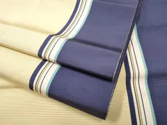 平和屋着物●本場筑前博多織　八寸名古屋帯　間道　正絹　逸品　CAAT8381hy