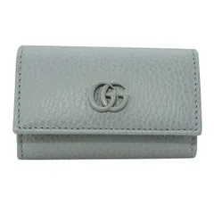 新品 グッチ GUCCI キーケース GGマーモント グレー