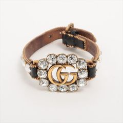 GUCCI GG マーモントレザーブレスレット ラインストーン - メルカリ