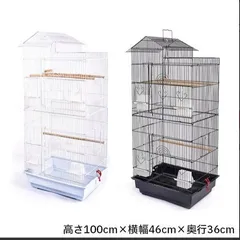 鳥カゴ 鳥かご バードケージ 鳥小屋 多頭飼い 複数飼い 止まり木 おもちゃ ホワイト 白 ブラック 黒 省スペース 室内 飼育