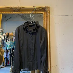 @ Agnes b. アニエスベー　フリル ブラウス シャツ 長袖 透け感 お呼ばれ　デート　オフィスカジュアル　食事会　可愛い　お出かけ　上品