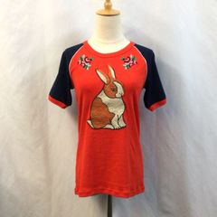 GUCCI　グッチ　GG　刺繍　うさぎ　ラビット　フラワー　コットン　半袖　Tシャツ　トップス