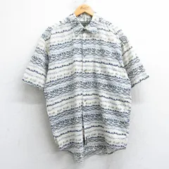 XL/古着 半袖 シャツ メンズ 90s 総柄 コットン 生成り他 25apr19 中古 トップス