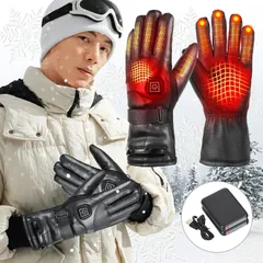 電熱グローブ ヒーターグローブ 電熱手袋【45-52℃発熱 炭素繊維発熱線 5000mahバッテリー付き】バイク タッチパネル対応 10秒速熱 3段階温度調節