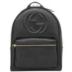 グッチ GUCCI リュック・デイパック インターロッキングG ソーホー レザー ブラック ゴールド金具 黒  チェーン バックパック  536192 【保存袋】【中古】