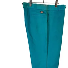 希少！80s90sUSA製Dickiesディッキーズ874ワークパンツツイル生地リアルワークウェアロゴタグワンポイントTLティール青緑エメラルドグリーンストリートアメカジスケーターファッションスケートボードカルチャーvintageヴィンテージ50905