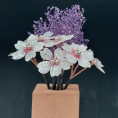 ネムアメリカンフラワー花瓶付き紫陽花と桜 ネム アメリカンフラワー花瓶付き紫陽花 ネムアメリカンフラワー