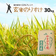 玄米 のりすけ 30kg 国内産 ブレンド米 30キロ コメ お米