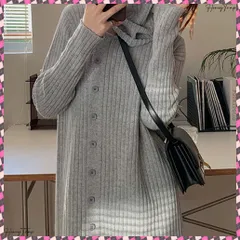 送料無料 タートルネック ワンピース体型カバー韓国 スヌード付き リブニットワンピ レディース おしゃれ ロングワンピース 秋冬 大人カジュアル きれいめ 着やせワンピース Iラインワンピ長袖 オフタートルニット 大人可愛い 着回し