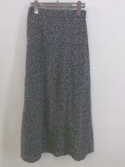◇ RETROGIRL レトロガール ウエストゴム 総柄 ロング フレア スカート ネイビー ホワイト レディース P  【中古】 【1211180002589】