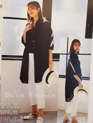 2025夏新作　※定価21.780円　※BLUE FRONCE 　夏新作　ブラック チュニック 長袖　ロングシャツ　ブラウス　ブラック　す涼しげ　フリーサイズ