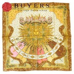 【中古】 エルメス スカーフ カレ90 今日一日を楽しむ太陽 シルク ブラウン系 ゴールド マルチカラー CARPE DIEM おしゃれ アパレル レディース 女性 HERMES