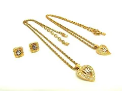 ■美品～■ NINA RICCI ニナリッチ ネックレス ペンダント ピアス アクセサリー 3点セット まとめ売り レディース ゴールド系 DF5785