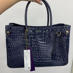 BAGFAN クロコダイル crocodile 鰐革 ハンドバッグ ネイビー 紺 - メルカリ
