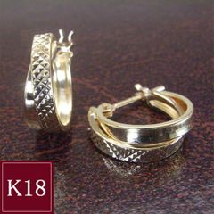 計0.20ct 天然ダイヤモンド K18 エタニティフープピアス - メルカリ