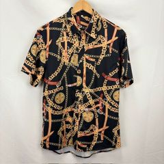 プリント　半袖シャツ　輸入古着　サイズM　ポリエステル　アロハシャツ　070122105　861
