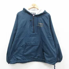 XL/古着 キングルイ 長袖 ハーフジップ ナイロン ジャケット パーカー メンズ 90s Seagrams ラグラン 濃紺 ネイビー 25oct09 中古 アウター