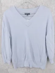◇ INDIVI インディヴィ ニット 八分袖 Vネック セーター 38 グレー系 *  【1002799345804】