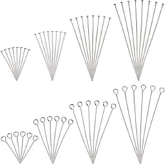 PH PandaHall 9ピン tピン シルバー 800本セット 20mm/30mm/40mm/50mm 収納ケース付き( シルバー)