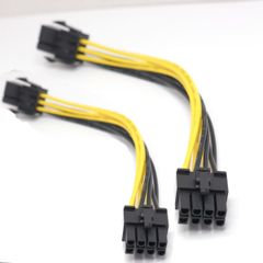 2本セット 6ピン→8ピン変換 補助電源ケーブルPCIe GPUグラボ14cm長