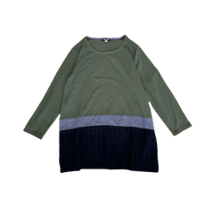 BLACK LABEL CAHIER SAUVAGE 長袖　トップス　Ｍ　バイカラー　チュニック　古着