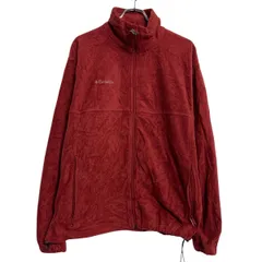 Columbia フリースジャケット L レッド コロンビア ジップアップ ワンポイント ロゴ アウトドア シンプル 古着卸 アメリカ仕入 a702-5128