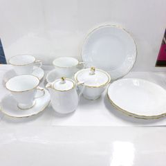 大倉陶園 フリルゴールドライン コーヒーカップ＆ソーサー  / シュガーポット＆クリーマー / プレート　公田店