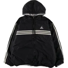 古着 90~00年代 アディダス adidas リバーシブル 中綿入り 中綿パーカー パファージャケット メンズM相当/eaa594950