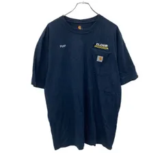 carhartt 半袖 ロゴTシャツ L ネイビー カーハート ワーク 企業ロゴ 古着卸 アメリカ仕入 a705-5284
