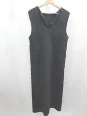 ◇ ⊇ CAPRICIEUX LE'MAGE シンプル ジャンスカ ノースリーブ ロング ワンピース サイズフリー ブラック レディース E  【1506190004709】