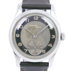 ヴィンテージ Zenith ゼニス メンズ 純銀ケース 腕時計 稀少品