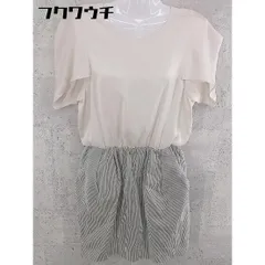 ◇ KBF アーバンリサーチ 切り替え ウエストゴム 半袖 ミニ ワンピース サイズONE ベージュ グレー レディース 【1101290013301】