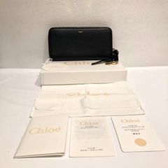 クロエ Chloe アルファベット ラウンドファスナー 長財布 ブラック 黒(2100100000001182)