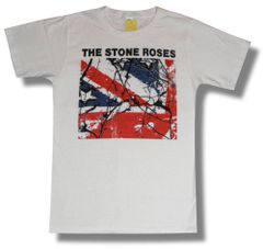 【土日も発送】THE STONE ROSES ストーン・ローゼス ユニオン・ジャック ロックTシャツ バンドTシャツ bny 白 ホワイト SR-03