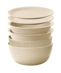 【迅速発送】ライクイット (like-it) ざる ボウル 電子レンジ対応 Colander&Bowl 米とぎにも使える ザルとボール ベージュ 6点セット 日本製 水切り 湯切り可能 耐熱ボウル