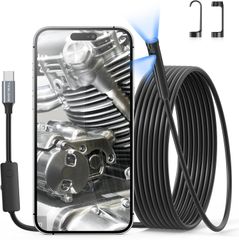 Teslongファイバースコープカメラ USBデュアルレンズ 1080P HDスコープカメラ 8+1個高輝度LEDライトスネークカメラ デジタル内視鏡 IP67防水検査カメラ 柔軟なスネークカメラスコーププローブ Android-WiFi不要(8mm-3m)
