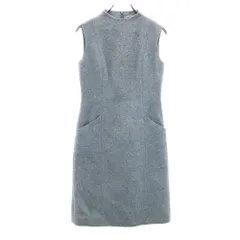 ランバンラコレクション 日本製 ウールブレンド ノースリーブ ワンピース 36 グレー LANVIN LA COLLECTION レディース