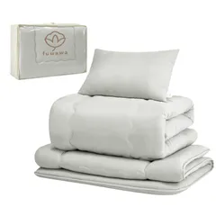 【特価セール】布団セット fuwawa セミダブル 4点セット SEK認証 抗菌 防臭 防カビ 洗える ふとんセット 【ボリューム増量 中綿1.8kg 掛布団】 【高密度固綿入り三層 敷布団】 枕 収納ケース付き 組布団 寝具セット ホコリが出にくい ピーチス