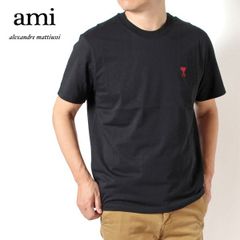 25SSモデル アミ アレクサンドル マテュッシ AMI Alexandre Mattiussi メンズ AMI DE COEUR Tシャツ【001 BLACK】 BFUTS035.724 001/【2025SS】m-tops