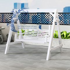 ブランコ 木製 屋外 二人乗り 屋外 ブランコ シート ガーデンスイングチェア ガーデン ブランコ 屋外遊具 エクステリア 椅子 (白)