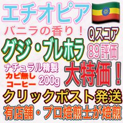 Qスコア 89評価！⭐️ エチオピア 🇪🇹 グジ ・ ブレホラ ⭐️ ナチュラル精製 （100g×2袋）【 浅煎り コーヒー豆 】⭐︎ 大特価 ！⭐︎（ ドリップバッグ のおまけ付き）