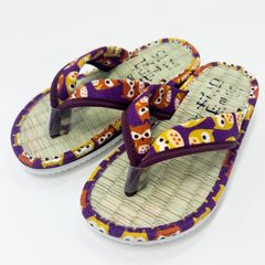 【未使用】たたみ　サンダル　草履　ぞうり　浴衣　甚平　下駄　キッズ　ジュニア　パープル
