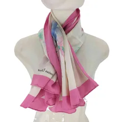 クリスチャンディオール Christian Dior フラワープリント 大判 シルクスカーフ レディース 表記無 