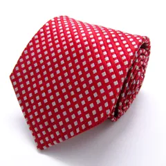 メンズビギ ブランド ネクタイ シルク 小紋柄 格子柄 PO メンズ レッド MEN'S BIGI 【中古】のサムネイル