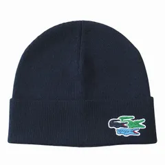 未使用 ラコステ LACOSTE ニット帽 ビーニー 帽子 トリプルロゴ RB8389 紺 ネイビー メンズ レディース ユニセックスのサムネイル