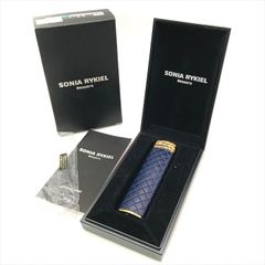 新品未使用 SONIA RYKIEL ソリア リキエル ガスライター ネイビー ゴールド 喫煙具 煙草グッズ 箱付き m14764