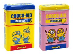 チョコレート 詰め合わせ チョコエイド ミニティン ミニオンズ イエロー ピンク 2個セット バンソウコウ型チョコレート