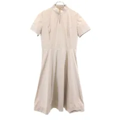 ジバンシィ 半袖 スタンドカラー フレア 膝丈ワンピース 42 ベージュ系 GIVENCHY レディース 古着 【240404】のサムネイル