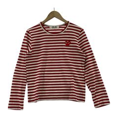 PLAY COMME des GARCONS 半袖Tシャツ・カットソー ボーダーロンT M レッド
